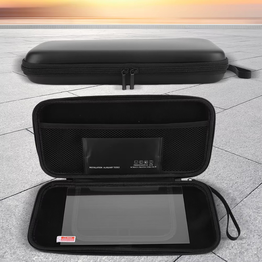 Tragbare Aufbewahrungstasche für Nintendo Switch 2 in Schwarz mit Displayschutz und kratzfestem Reißverschluss aus PU-Material - Bild 6