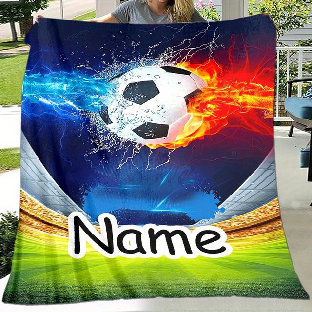 Personalisierte Fußball-Fan-Decke aus ultraweichem Flanell in Multicolour für Erwachsene - Bild 1
