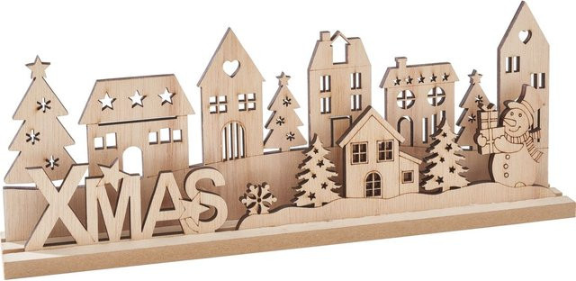 VBS Holz-Steckmotiv Weihnachtsdorf Xmas in Beige aus Sperrholz und MDF-Holz - Bild 1