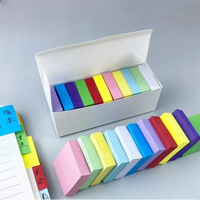 11-teiliges Post-it Set mit fluoreszierenden Haftnotizen und Planer-Aufklebern in Multicolor für Schule und Büro - Bild 1