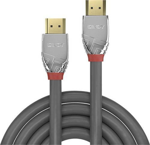 Lindy Cromo Line HDMI Anschlusskabel mit Ethernet und 4K Unterstützung, Grau, 7,5 m - Bild 1