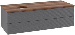 V&B Waschtischunterschrank Antao mit Frontstruktur und Beleuchtung, Anthrazit lackiert, B/T/H: 120 x 50 x 36 cm - Bild 1