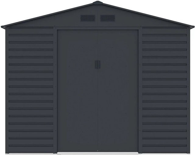 Schrebergartenhaus Adelmo Vente-unique Anthrazitgrau mit Doppeldach aus verzinktem Stahl, Höhe: 267 cm - Bild 1