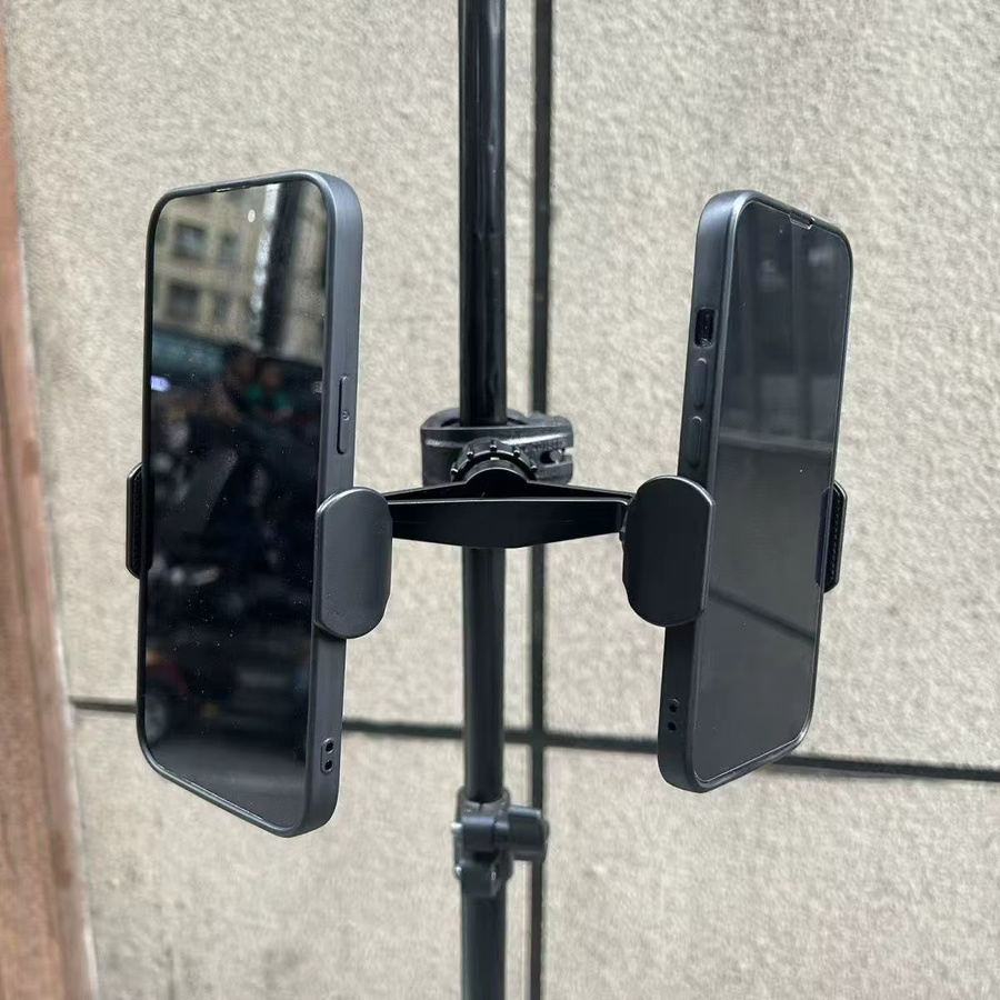 Universelles Stativ-Zubehör für Live-Streaming: Drehbarer Telefonhalter mit fester Basis in Schwarz - Bild 4