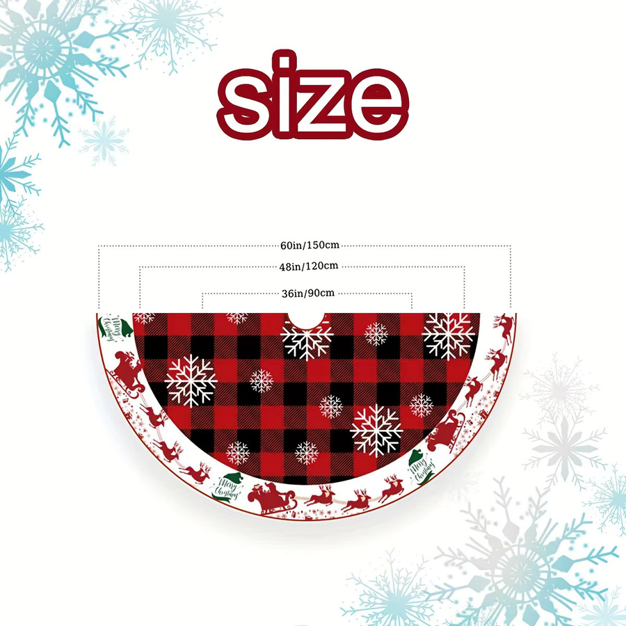 VIKAMA Weihnachtsbaumkleid in Rot mit Schneeflocken-Design für deine Weihnachtsdekoration - Bild 5