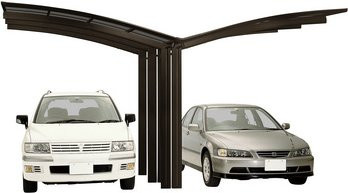 Ximax Doppelcarport Portoforte-110 Y-Ausführung in Braun mit Regenrinne, Breite: 543 cm, Tiefe: 495,4 cm - Bild 3