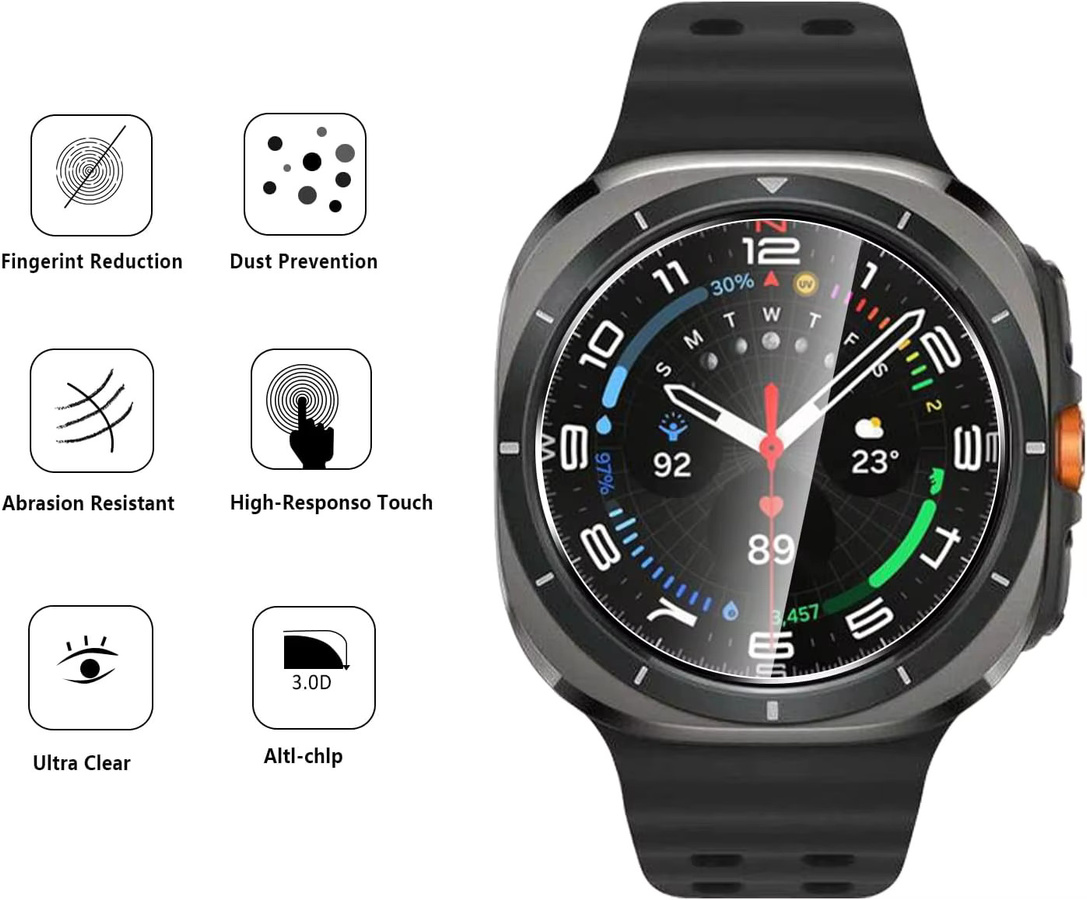 samusak Uhrenzubehör Glas für Samsung Galaxy Watch, 2 Stück - Bild 2