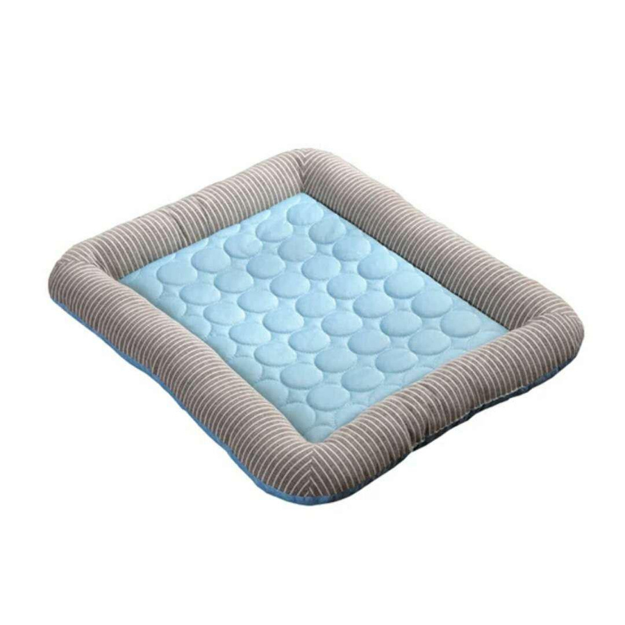 Kühlkissenbett für Hunde und Katzen aus atmungsaktiver Eisseide in Rosa und Blau, B/T: 40 x 30 cm - Bild 2