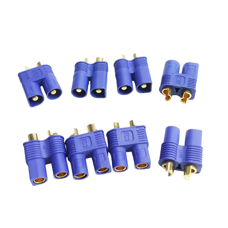 EC3 Pigtail-Verlängerungskabel mit Stecker und Buchse, blau, 100 mm weiches Silikondraht, verzinntes Ende für RC-Airsoft-Batterieladegeräte - Bild 2