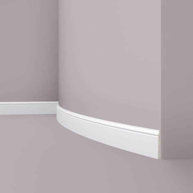 NMC FL1 Flex WALLSTYL Flexible Sockelleiste Zierleiste Stuckleiste Weiß, H x B x T: 8 x 1,3 x 200 cm - Bild 1
