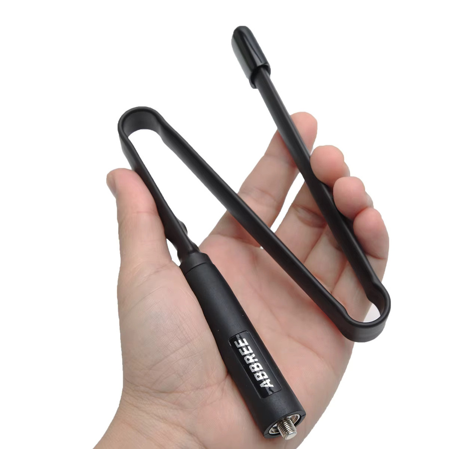 ABBREE CS Taktische Faltbare HF UHF 144/430 MHz Antenne in Schwarz für Baofeng und Motorola Walkie Talkie - Bild 2
