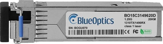 BlueOptics SFP Transceiver kompatibel mit Lancom 60202-BO 1000BASE-BX-U LC-Simplex 10km DDM in Silber - Bild 1