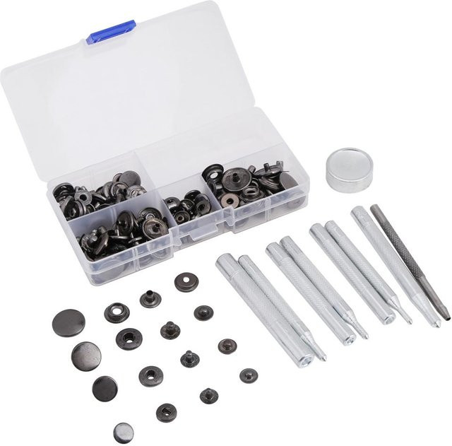 40 Stück Druckknopf Popper Verschluss Set für Leder und Jeans von DIYelecs in Schwarz und Weiß - Bild 1