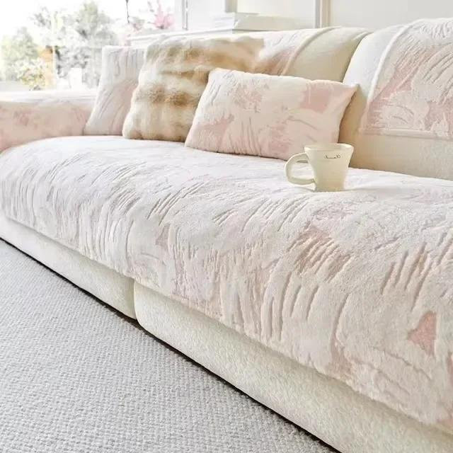 Plüsch Sofa Kissen Kaninchen Design in Pink, rutschfestes Sofaüberwurf aus Polyester, Breite: 70 cm, Höhe: 70 cm - Bild 1