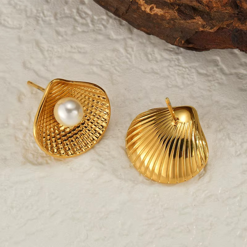 PRISCA Ohrringe, Perle, Edelstahl, Gold, Damen - Bild 4