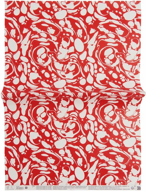Rico Design Paper Patch Weihnachtsmarkt marmoriertes Papier in Rot-Weiß - Bild 1