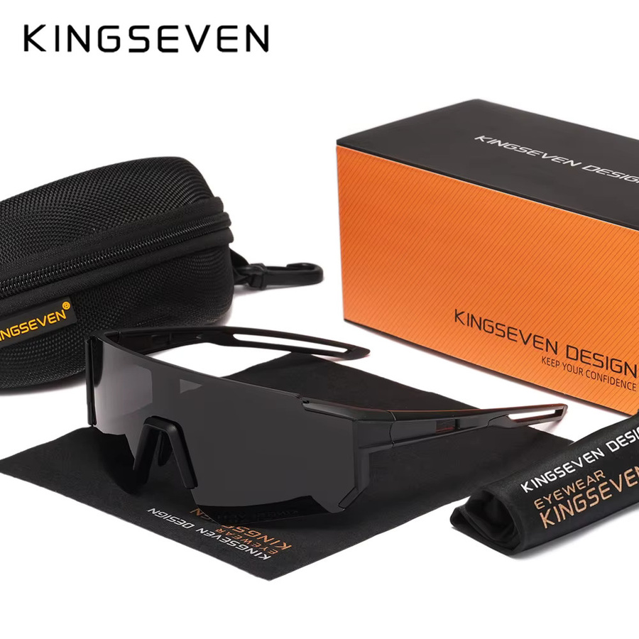 KINGSEVEN Sportsonnenbrille, Unisex, Vollrand, Kunststoff - Bild 4