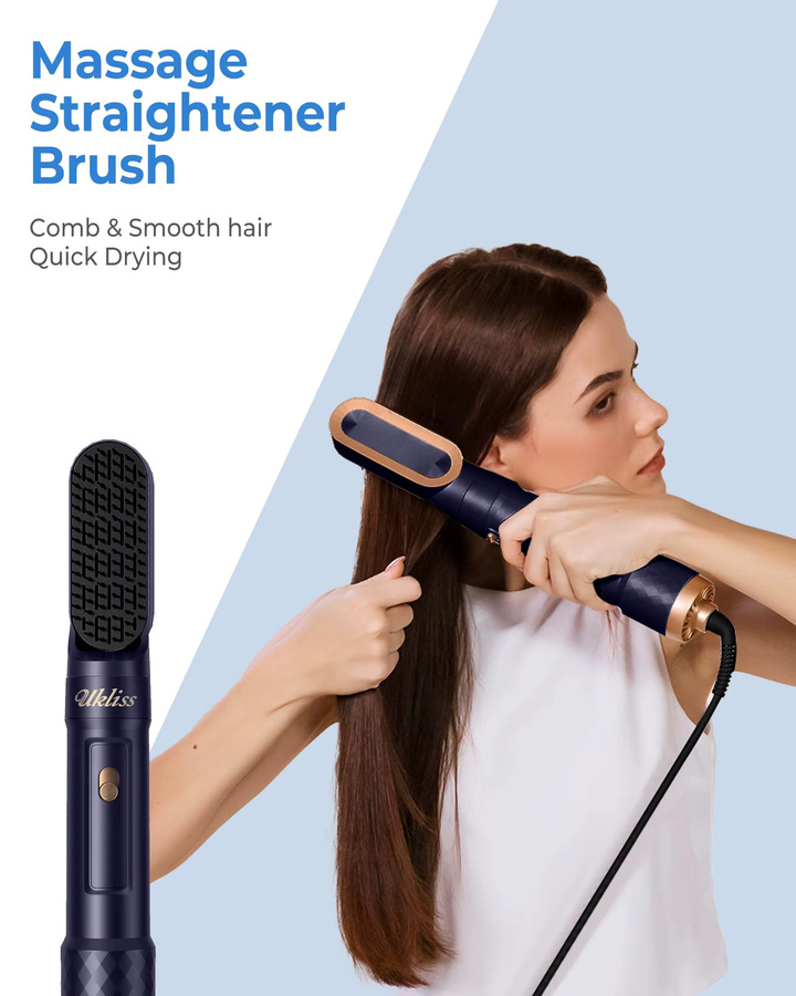 UKLISS 6-in-1-Haartrockner Multistyler Heißluftbürste, Unisex - Bild 5
