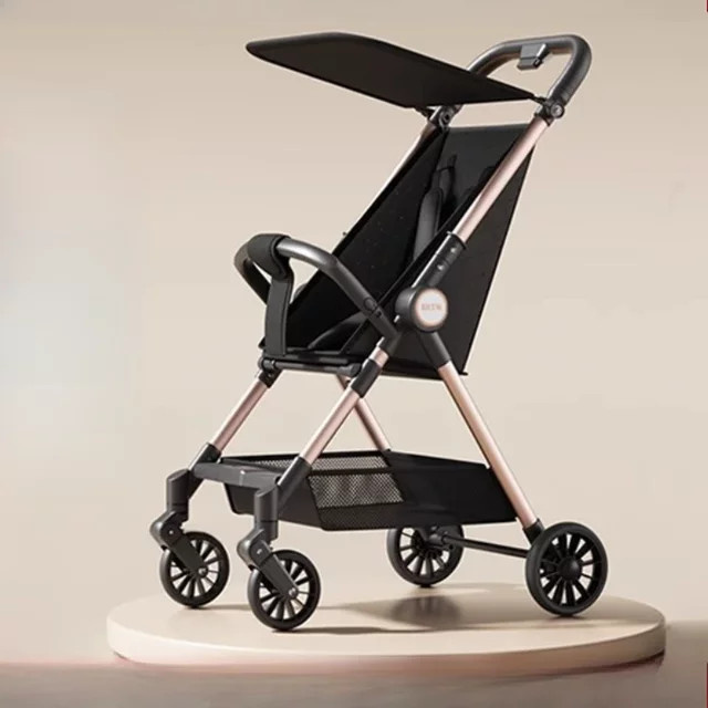LUVCHAIN Buggy für Babys, faltbarer Reisekinderwagen in Weiß - Bild 1