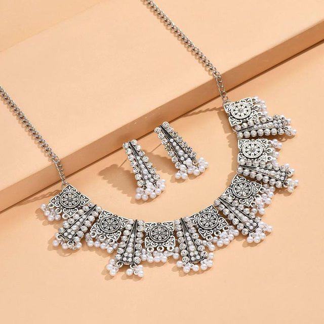 Halskette Silber, Perle, Zirkonia, Damen - Bild 1