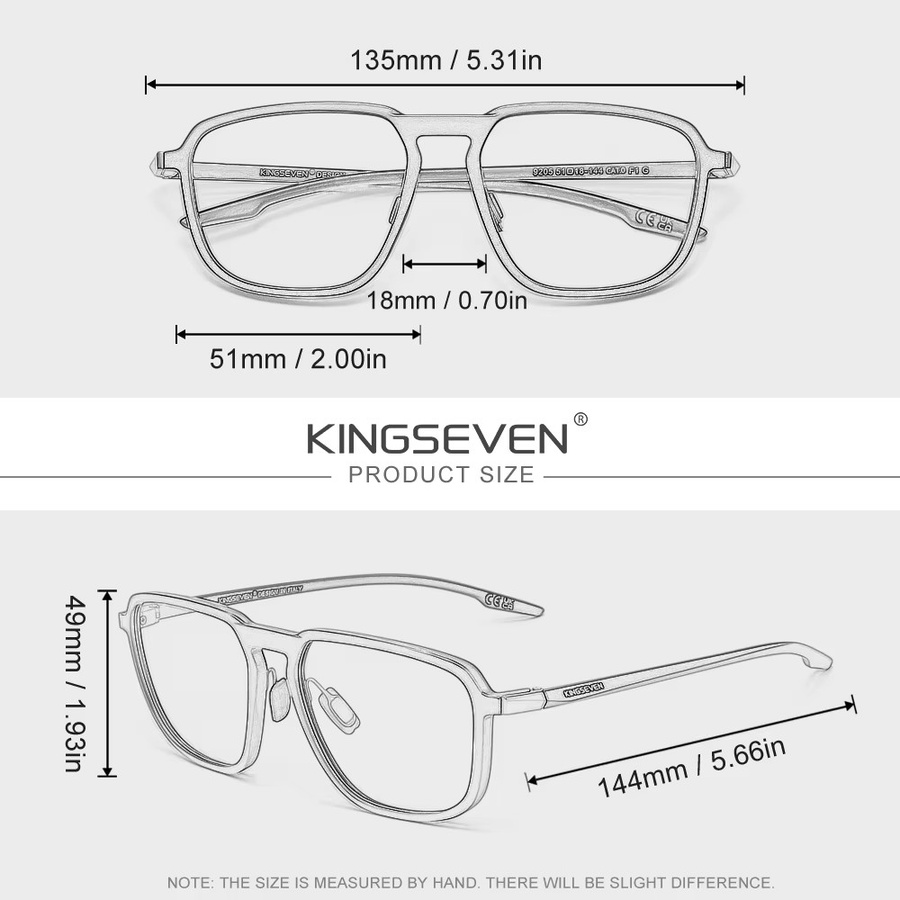 KINGSEVEN Korrektionsbrille, Vollrand, Metall, Unisex, Blaulichtfilter - Bild 2