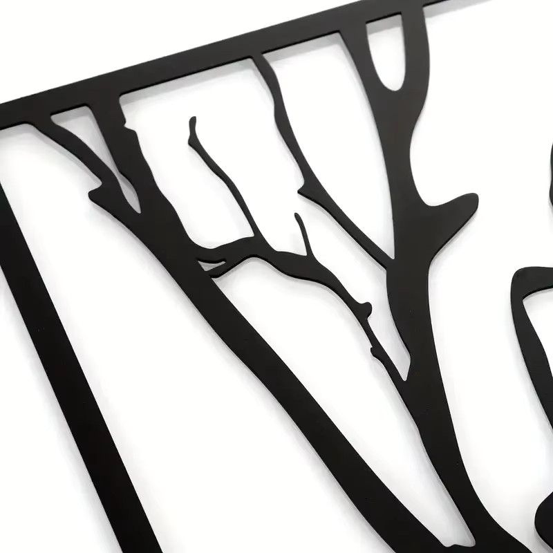 DDPNKL 4er Set Vogelzweig Wandkunst aus schwarzem Metall zur Wandmontage für Innen und Außen - Bild 5
