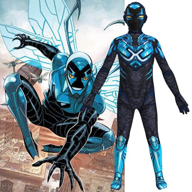 DC Blue Beetle Cosplay Kostüm Superhelden Overall mit Maske - Bild 1