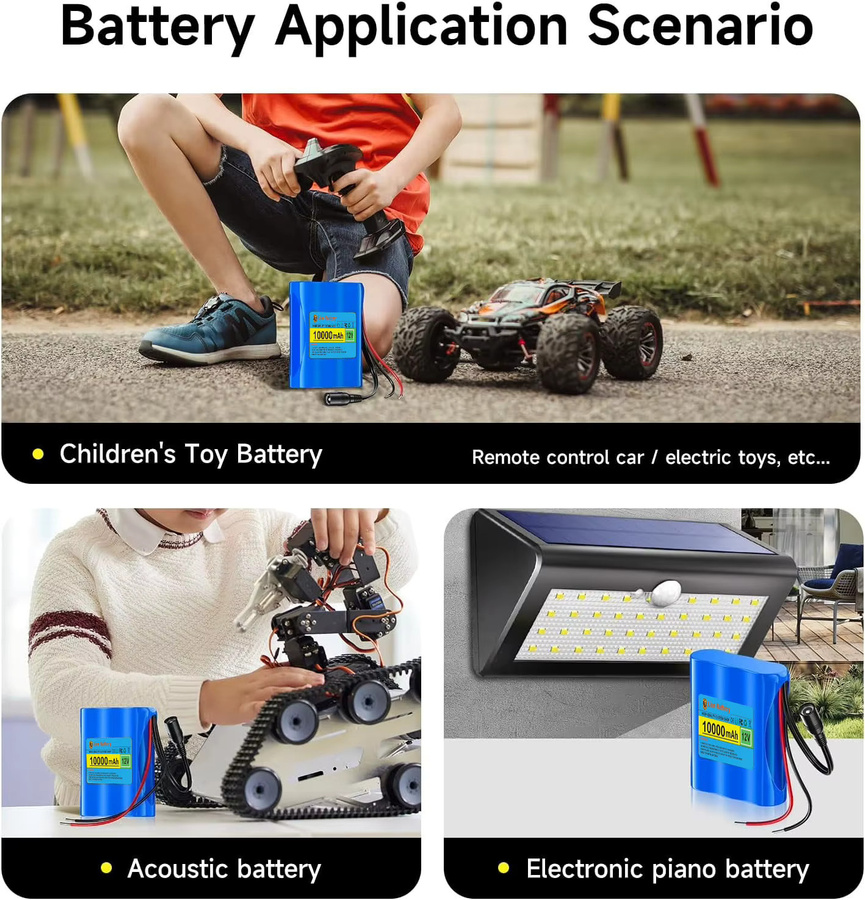 Aleaivy Li-Ionen-Ersatzakku mit Ladegerät, 12 V, 3000 mAh, Blau - Bild 1