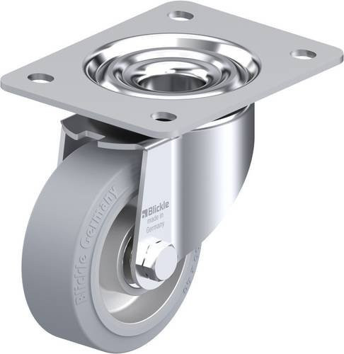 Blickle Lenkrolle LK-ALEV 100K-3-SG in Grau, Rad-Durchmesser: 100 mm, Tragfähigkeit: 200 kg, Material: Stahl und Aluminium, verzinkt - Bild 1