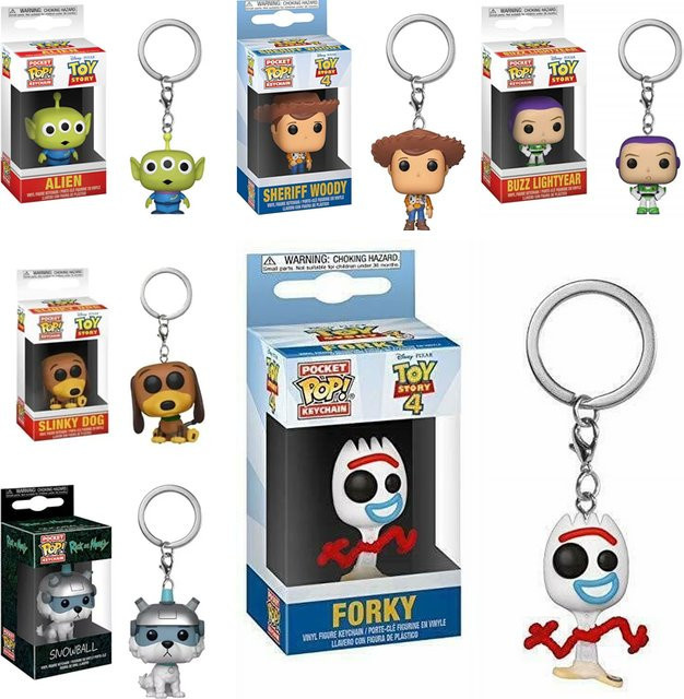 Funko Disney Toy Story 4 Forky Slinky Dog Woody Buzz Lightyear Alien, Schlüsselanhänger, Actionfigur, ab 3 Jahren - Bild 1