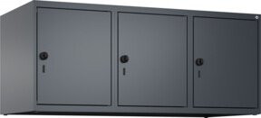C+P Aufsatzschrank 7016/7016 in Anthrazit mit 3 Abteilen, Sicherheits-Drehriegel und Soft-Anschlag, B/T/H: 120 x 50 x 50 cm - Bild 1
