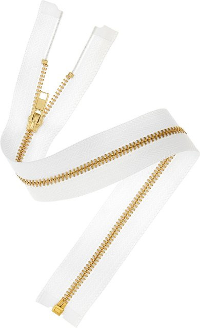 Rico Design Metall Reißverschluss 3mm in Gold und Weiß, Länge: 22 cm - Bild 1