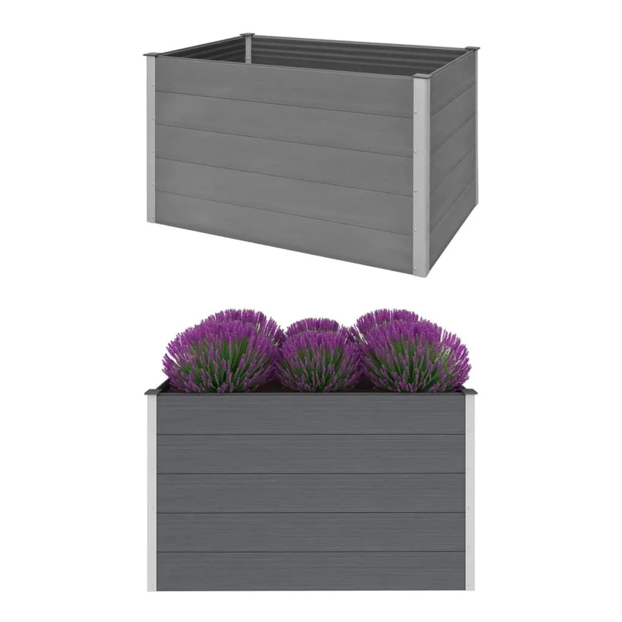 furnicato Garten-Hochbeet aus WPC und Aluminium in Grau, B/T/H: 150 x 100 x 91 cm - Bild 2