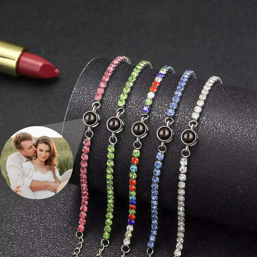 ES ETHSHINE Projektionsfoto-Armband, Edelstahl, Zirkonia, Silber, Unisex - Bild 1