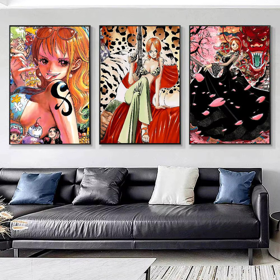 One Piece Nami Manga Poster Vintage Wandkunst Dekoration in Mehrfarbig - Bild 2