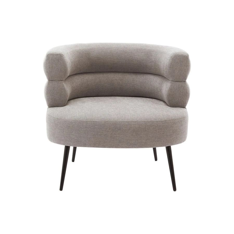 Vente-unique Sessel Camedo mit gerader Rückenlehne und Armlehnen in Grau aus Stoff, Breite: 80 cm - Bild 2