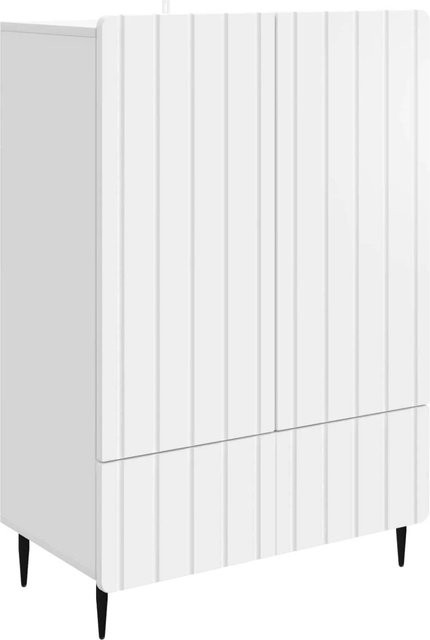 vidaXL Sideboard mit Schubladen in Weiß aus Holzwerkstoff, modern für Wohnzimmer und Esszimmer, B/T/H: 66 x 34,5 x 97 cm - Bild 1