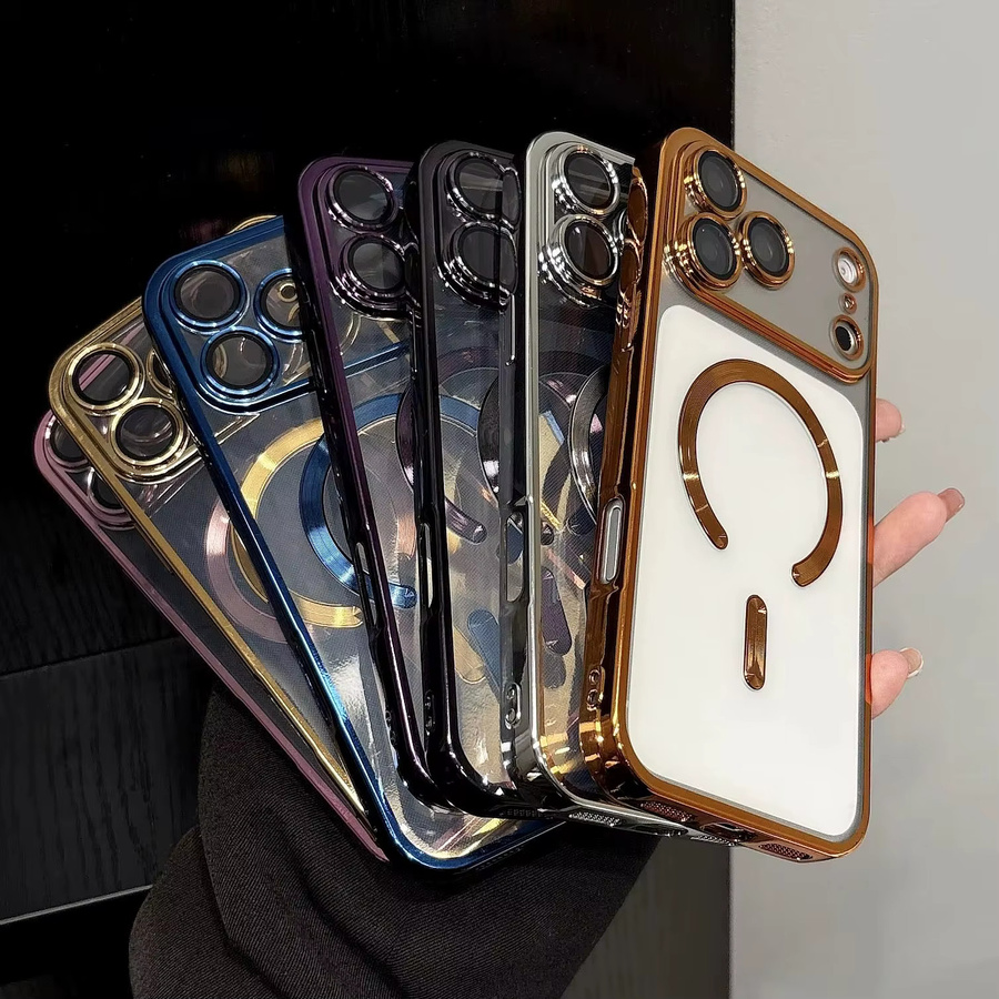 MagSafe Kompatible Magnetische TPU Soft Case Schutzhülle für Apple iPhone 17 16 15 14 13 12 11 Pro Max Plus in Transparent oder Schwarz - Bild 1