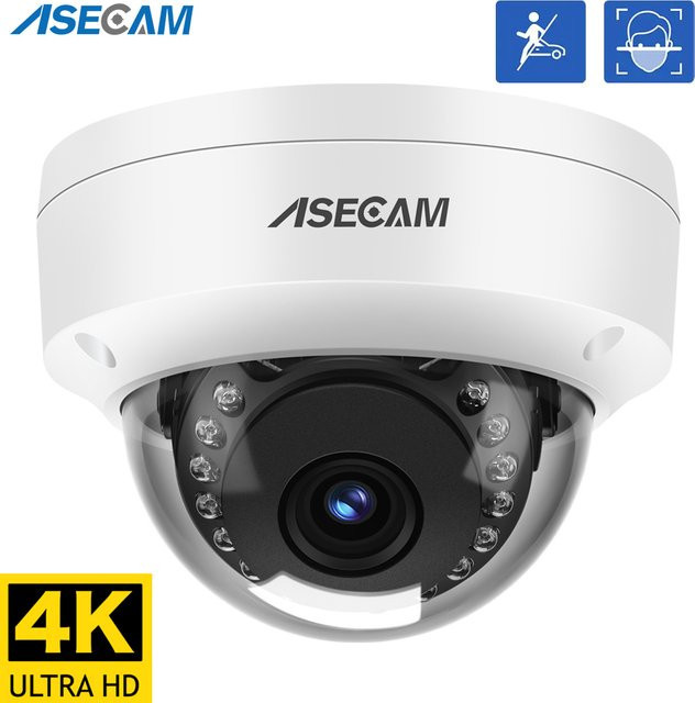 ASECAM 8MP 4K IP Kamera Weiß: Explosionsgeschützte Outdoor Metallkuppel mit Gesichtserkennung und H.265 Onvif Videoüberwachung - Bild 1