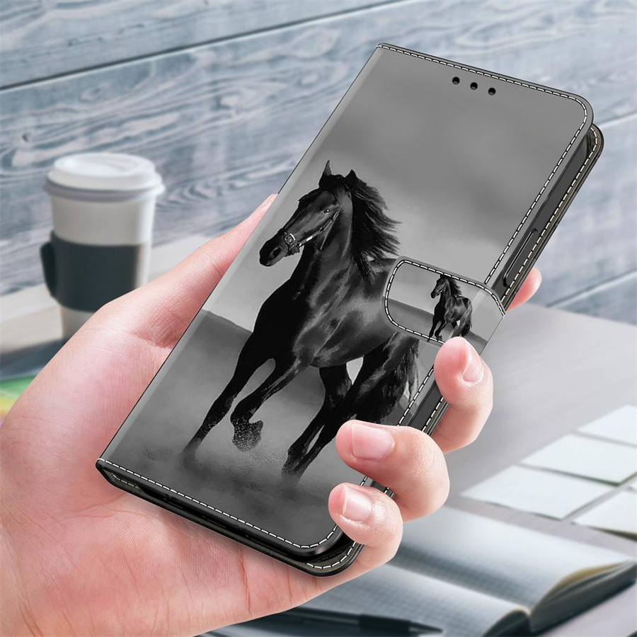A Steed Dark Horse Handyhülle aus Leder für iPhone Samsung Xiaomi Redmi Motorola Nokia Sony LG Oppo A58 5G - Bild 4