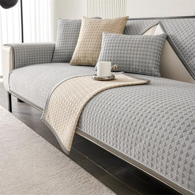 Kühlendes Sommer-Kissen aus Seiden-Polyester für dein Sofa, grau, 45 x 45 cm - Bild 1
