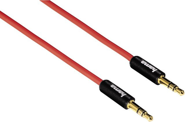 Hama Verbindungskabel Super Soft mit 3,5-mm-Klinke Stecker auf Stecker in Rot, Länge: 1 m - Bild 1
