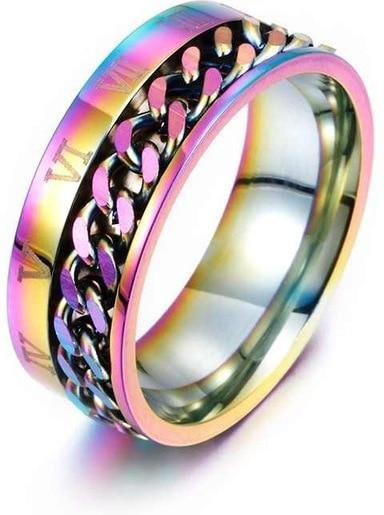 Drehbarer Ring Edelstahl, Bunt, Herren - Bild 1