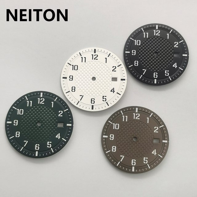 NEITON Uhrenzifferblatt, 33,8 mm, Schwarz, Pilotenstil, Unisex - Bild 1