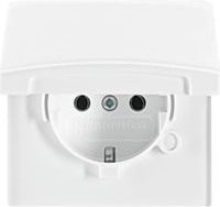 Busch-Jaeger Schuko-Steckdoseneinsatz IP44 Unterputz in Weiß - Bild 1