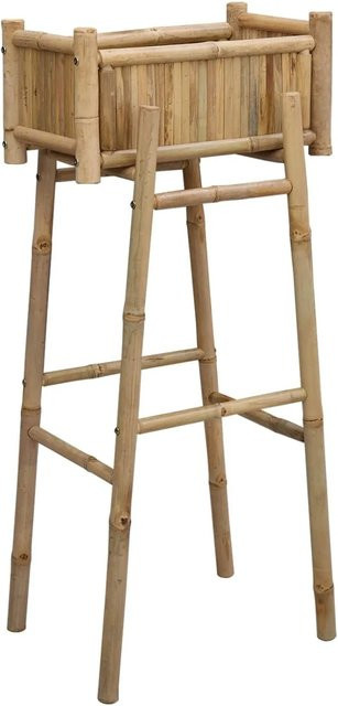 vidaXL Gartenpflanzer mit Halter aus Bambus in Natur, B/T/H: 50 x 38 x 114 cm - Bild 1