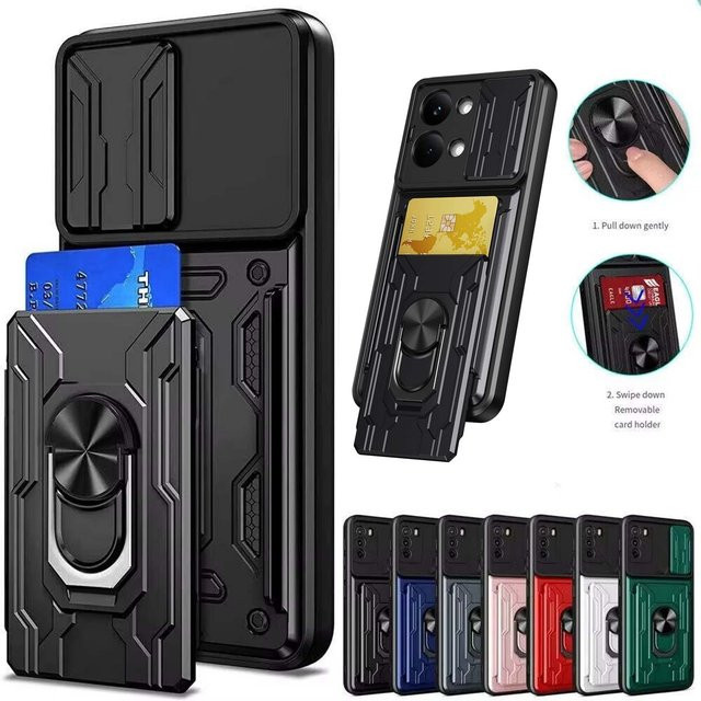 Robuste Schutzhülle für Xiaomi Mi Poco X8 Pro Max mit Kartenhalter-Slot-Abdeckung in Schwarz - Bild 1