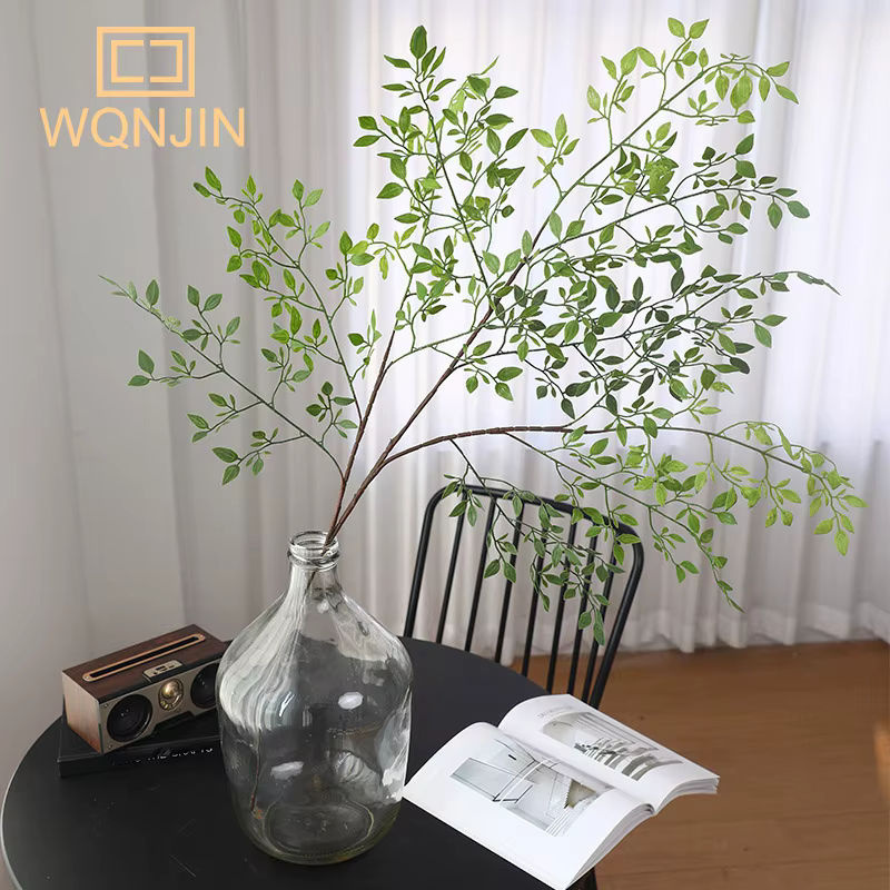 Künstliche Nandina Pflanze von WQNJIN in Grün aus Silikon für deine Hochzeitsdekoration - Bild 4