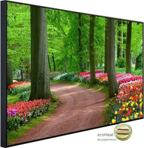 papermoon EcoHeat Infrarotheizung Tulpen Frühlingslandschaft mit Matt-Effekt in Bunt, App-Steuerung und Überhitzungsschutz - Bild 1