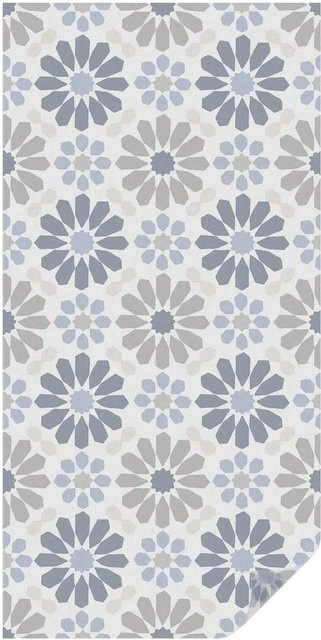 Tulup Buntglasfolie Blumenmosaik als selbstklebender Sichtschutz für Fenster, Beige/Mehrfarbig, Breite: 50 cm, Höhe: 100 cm - Bild 1